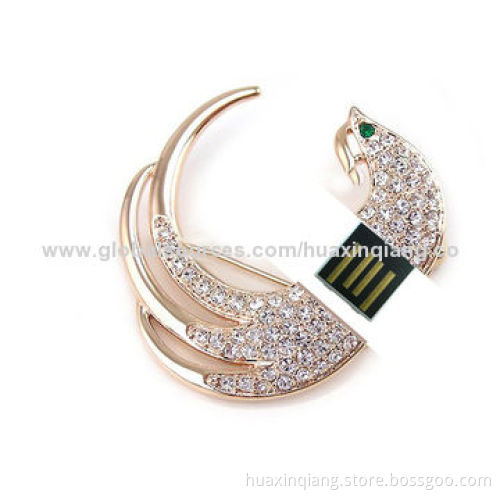 USB Flash Drive, Diamond Lock Shape, USB 2.0, 5-year Warranty